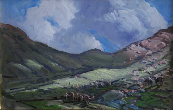 Cows in high pasture near Gampen