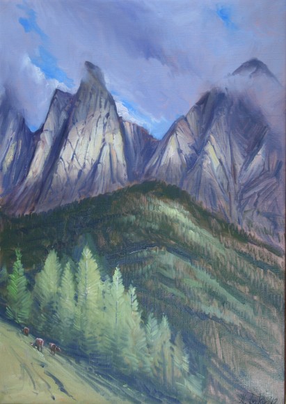 The Odles in clouds