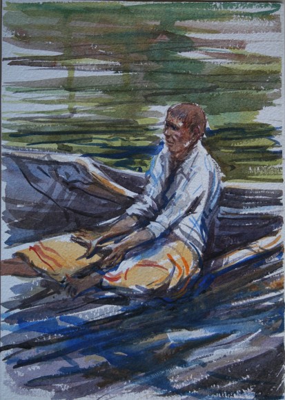 Boatman, Backwaters, Kerala 